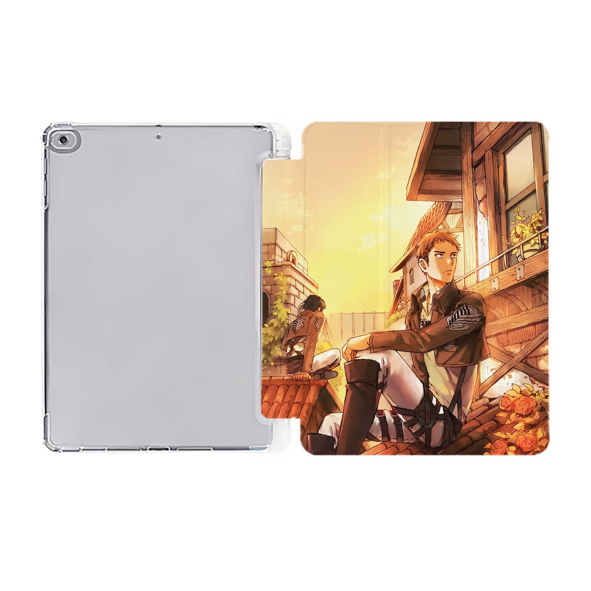 （画像用） 進撃の巨人 Attack on Titan IPad ケース ペン収納付き 三つ折りスタンド PUレザー×シリコン 対応機種9.5/10.5/10.9インチ